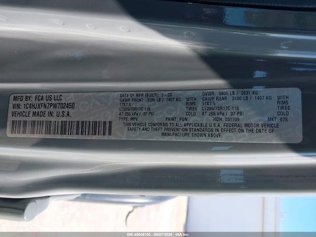 2023 Jeep Wrangler 4-door Rubicon 4x4 მანქანა იყიდება აუქციონზე, vin: 1C4HJXFN7PW702450, აუქციონის ნომერი: 45048100