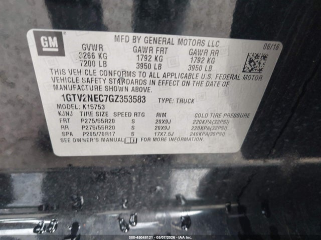 1GTV2NEC7GZ353583 GMC Sierra 1500 Slt