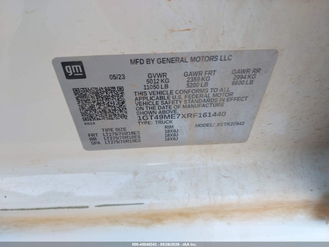 45048243 :رقم المزاد ، 1GT49ME7XRF161440 vin ، 2024 Gmc Sierra 2500hd 4wd  Long Bed Sle مزاد بيع