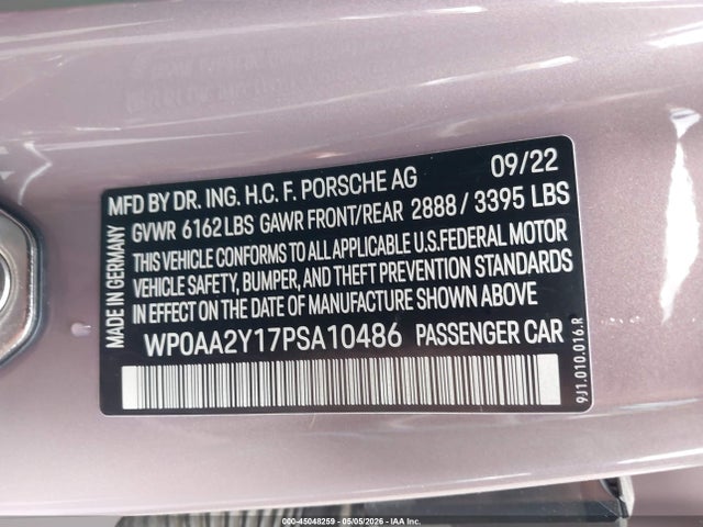 Porsche Taycan 2023 WP0AA2Y17PSA10486 Image 9