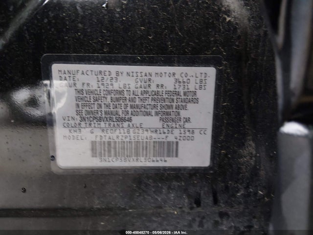 45048270 :رقم المزاد ، 3N1CP5BVXRL506646 vin ، 2024 Nissan Kicks S Xtronic Cvt مزاد بيع