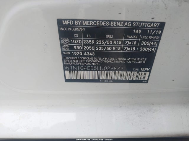 Mercedes-Benz GLA 250 2020 W1NTG4EB5LU029879 Image 9
