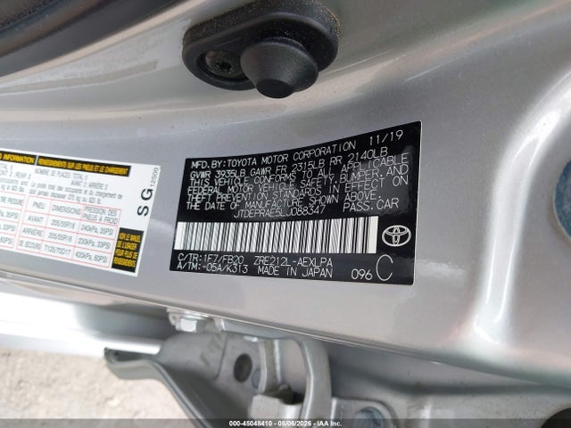 Продаж на аукціоні авто 2020 Toyota Corolla Le, vin: JTDEPRAE5LJ088347, номер лоту: 45048410