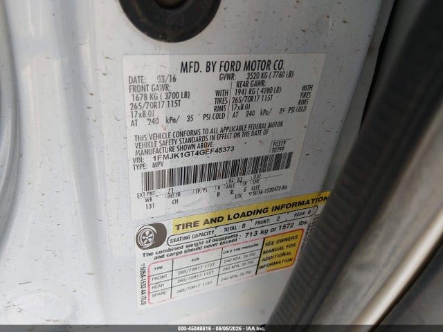 1FMJK1GT4GEF45373 Ford Expedition El Xl