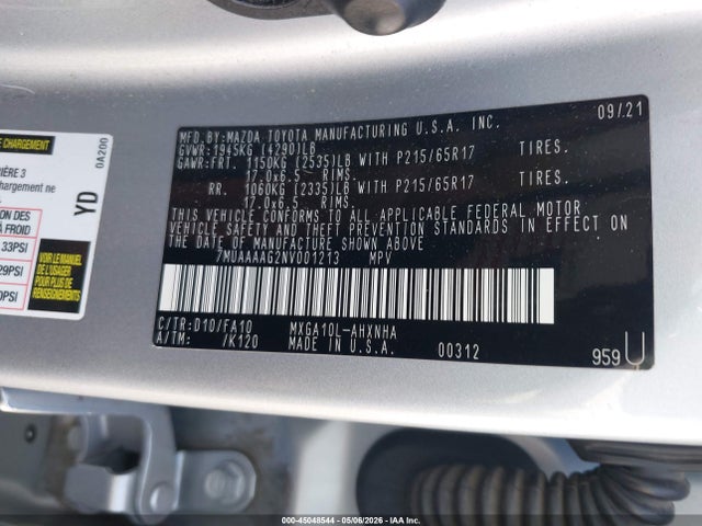 7MUAAAAG2NV001213 Toyota Corolla Cross L