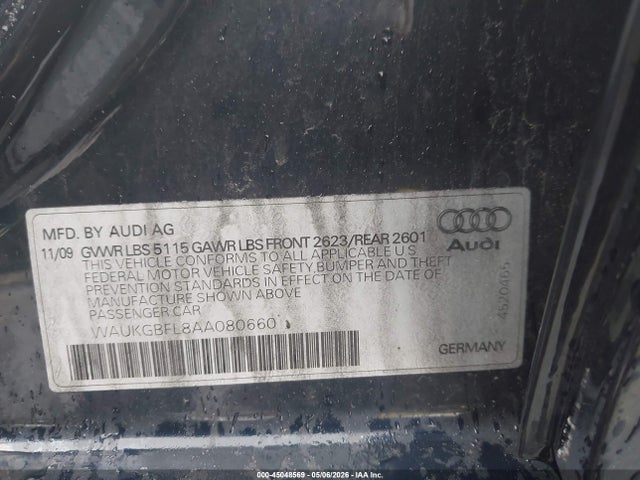 Aukcja sprzedaży 2010 Audi S4 3.0 Premium Plus, vin: WAUKGBFL8AA080660, numer aukcji: 45048569