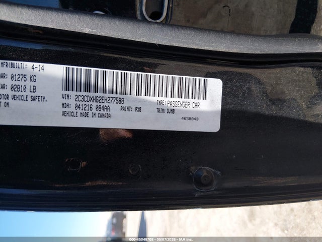 45048708 :رقم المزاد ، 2C3CDXHG2EH277588 vin ، 2014 Dodge Charger Sxt 100th Anniversary مزاد بيع