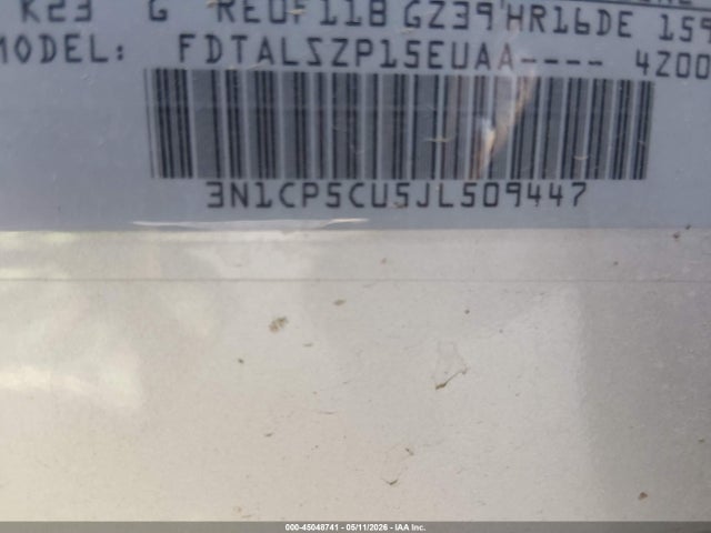 3N1CP5CU5JL509447 Nissan KICKS SV
