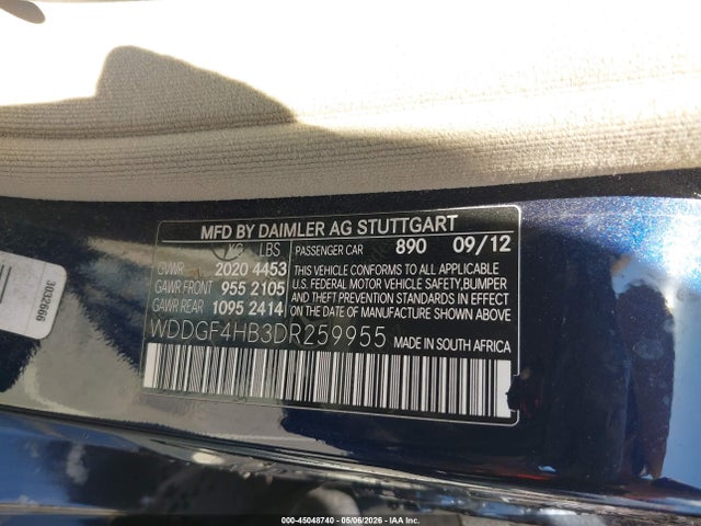 Aukcja sprzedaży 2013 Mercedes-benz C 250 Luxury/sport, vin: WDDGF4HB3DR259955, numer aukcji: 45048740