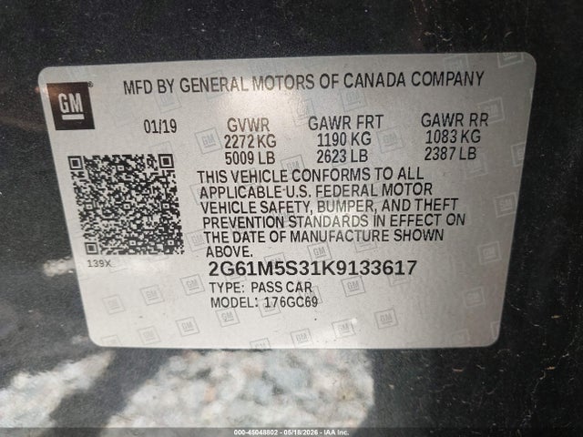 Продаж на аукціоні авто 2019 Cadillac Xts Luxury, vin: 2G61M5S31K9133617, номер лоту: 45048802