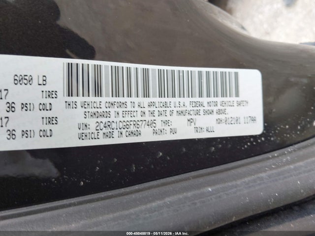 45048819 :رقم المزاد ، 2C4RC1CG6FR677405 vin ، 2015 Chrysler Town & Country Touring-l مزاد بيع