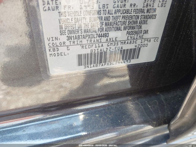 Продажа на аукционе авто 2013 Nissan Sentra Sv, vin: 3N1AB7APXDL744493, номер лота: 45048830