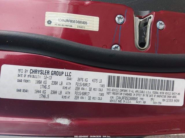 Aukcja sprzedaży 2014 Jeep Patriot Latitude, vin: 1C4NJRFB5ED688805, numer aukcji: 45048850