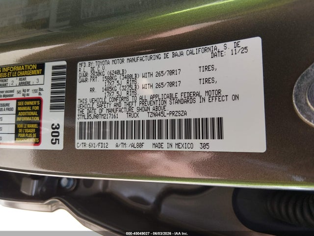 Aukcja sprzedaży 2026 Toyota Tacoma Trd Off Road, vin: 3TMLB5JN0TM217161, numer aukcji: 45049027