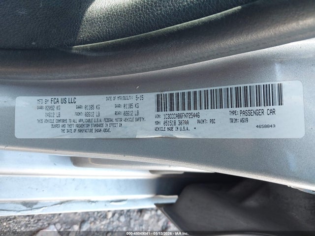 Продажа на аукционе авто 2015 Chrysler 200 Limited, vin: 1C3CCCAB6FN725446, номер лота: 45049041
