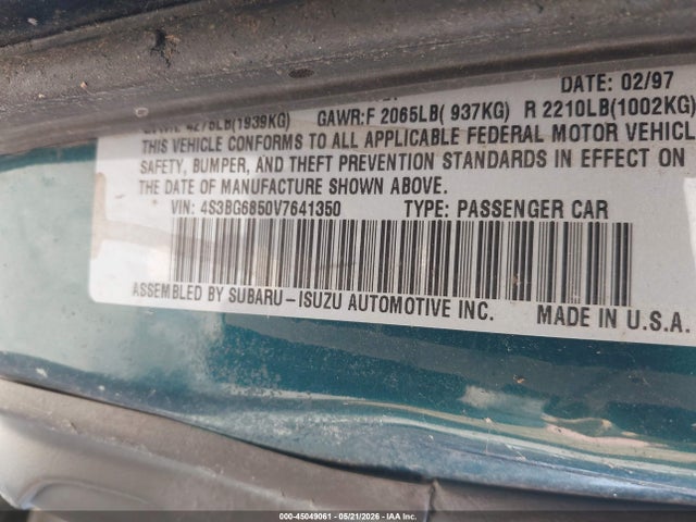 Aukcja sprzedaży 1997 Subaru Legacy Outback/outback Limited, vin: 4S3BG6850V7641350, numer aukcji: 45049061