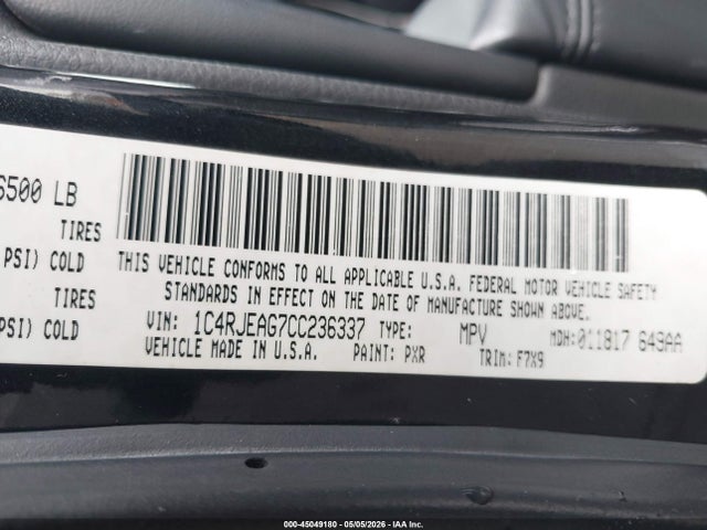 Продаж на аукціоні авто 2012 Jeep Grand Cherokee Laredo, vin: 1C4RJEAG7CC236337, номер лоту: 45049180