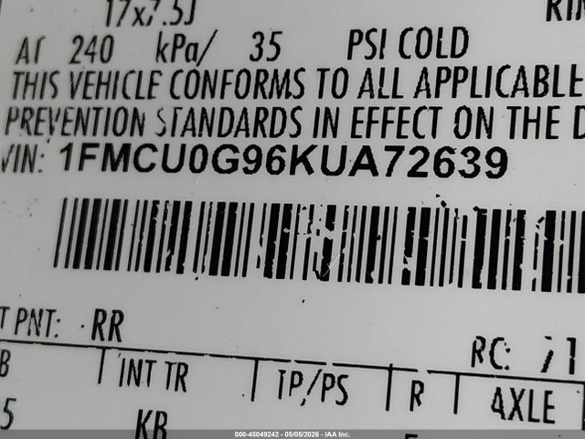 Ford ESCAPE SE 2019 1FMCU0G96KUA72639 Image 9