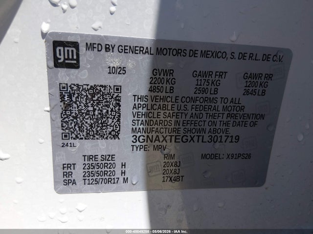 Chevrolet Equinox Awd Rs 2026 3GNAXTEGXTL301719 Image 9