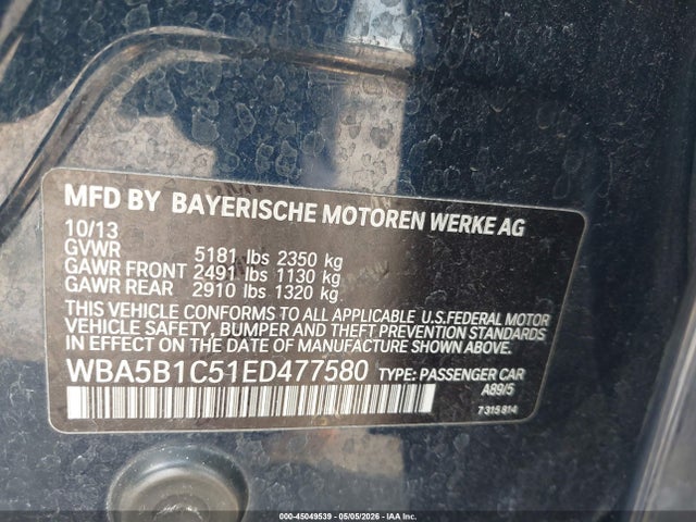 WBA5B1C51ED477580 BMW 535i