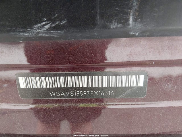 Продажа на аукционе авто 2007 Bmw 328i, vin: WBAVS13597FX16316, номер лота: 45049553