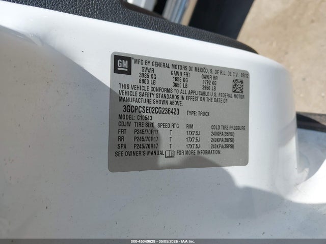 Aukcja sprzedaży 2012 Chevrolet Silverado 1500 Lt, vin: 3GCPCSE02CG236420, numer aukcji: 45049628