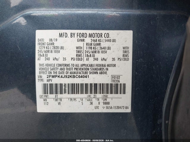 2FMPK4J92KBC64041 Ford EDGE SEL