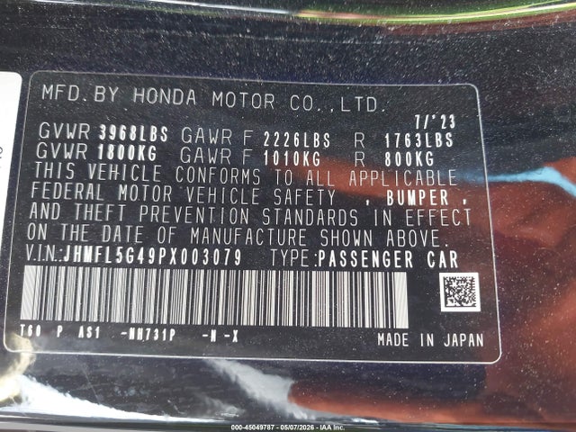 Honda Civic Type R Touring 2023 JHMFL5G49PX003079 Image 9