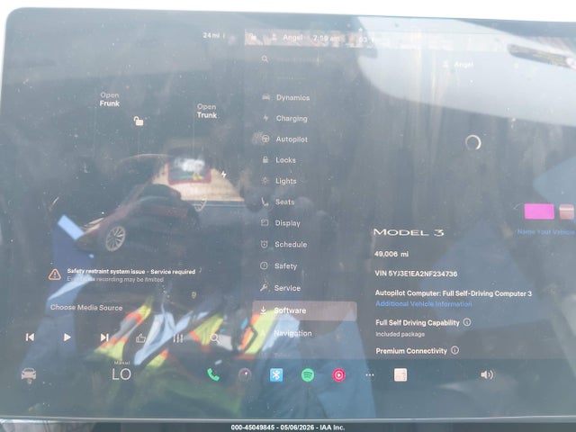Aukcja sprzedaży 2022 Tesla Model 3 Rear-wheel Drive, vin: 5YJ3E1EA2NF234736, numer aukcji: 45049845