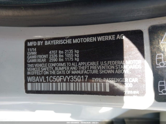 Продаж на аукціоні авто 2015 Bmw X1 Xdrive28i, vin: WBAVL1C50FVY35017, номер лоту: 45049900