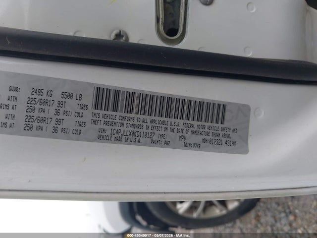 Aukcja sprzedaży 2019 Jeep Cherokee Latitude Plus Fwd, vin: 1C4PJLLX0KD110127, numer aukcji: 45049917