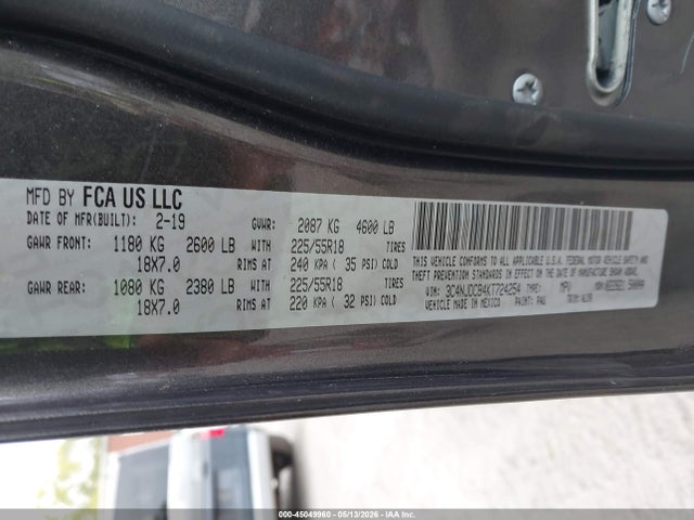 Продажа на аукционе авто 2019 Jeep Compass Limited 4x4, vin: 3C4NJDCB4KT724254, номер лота: 45049960