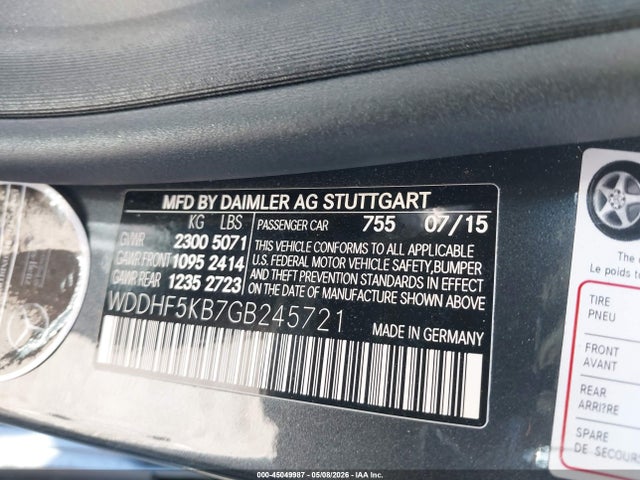 WDDHF5KB7GB245721 Mercedes-Benz E 350