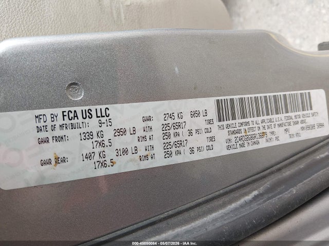 Продажа на аукционе авто 2016 Dodge Grand Caravan Se, vin: 2C4RDGBG8GR136679, номер лота: 45050084