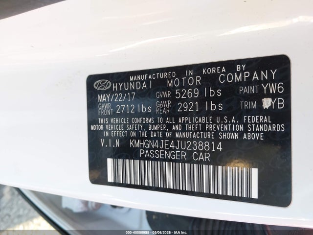 KMHGN4JE4JU238814 Genesis G80 3.8