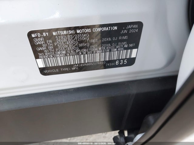 Aukcja sprzedaży 2024 Mitsubishi Outlander Se 2.5 S-awc/se Black Edition S-awc/se Black Edition W/pano Roof S-awc/se Ralliart S-awc, vin: JA4J4VA86RZ076450, numer aukcji: 45050119