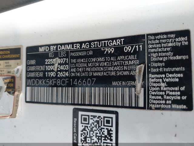 45050122 :رقم المزاد ، WDDKK5KF8CF146607 vin ، 2012 Mercedes-benz E 350 مزاد بيع