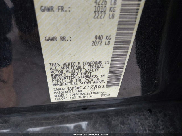 1N4AL3AP8HC277861 Nissan Altima 2.5 Sl
