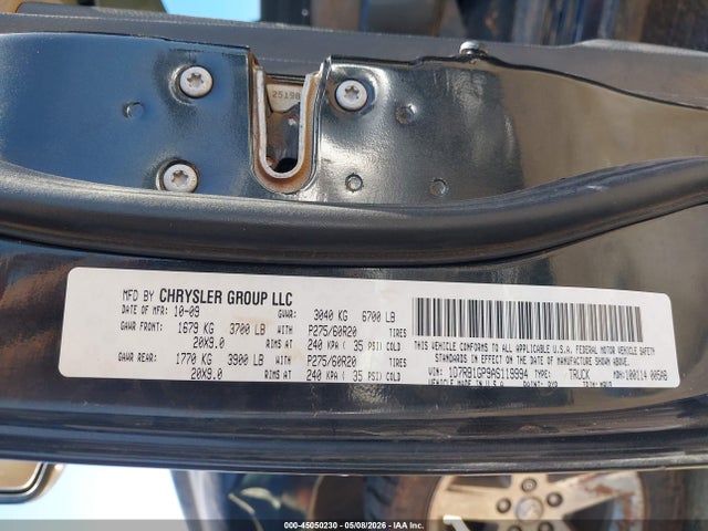 Aukcja sprzedaży 2010 Dodge Ram 1500 Slt/sport/trx, vin: 1D7RB1GP9AS119994, numer aukcji: 45050230
