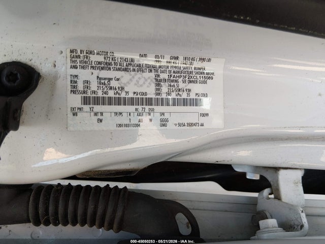 45050253 :رقم المزاد ، 1FAHP3F2XCL115089 vin ، 2012 Ford Focus Se مزاد بيع