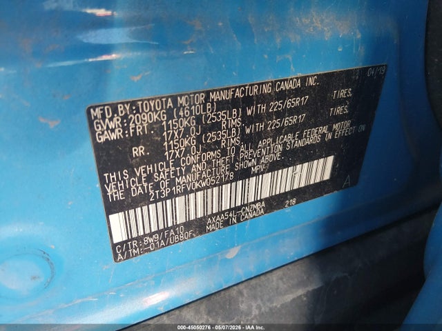 Toyota Rav4 Xle 2019 2T3P1RFV0KW052178 Image 9