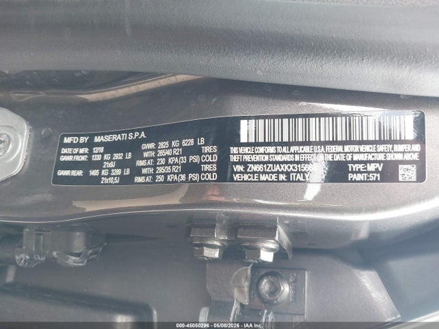 ZN661ZUAXKX315668 Maserati Levante Gts/trofeo
