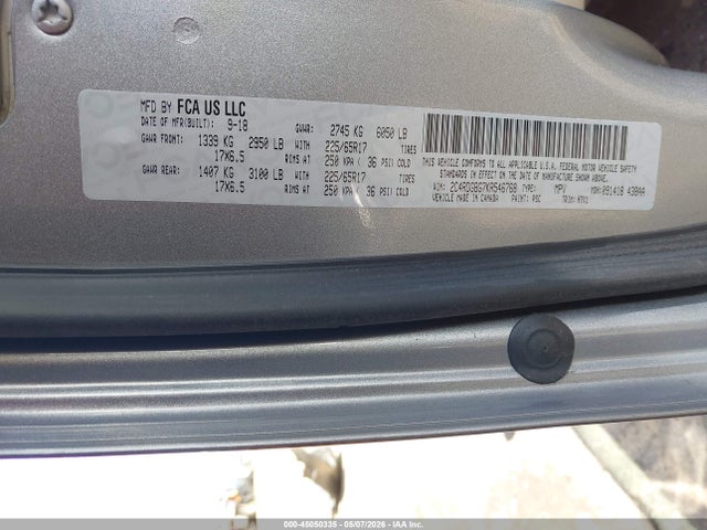 Auction sale of the 2019 Dodge Grand Caravan Se, vin: 2C4RDGBG7KR546768, lot number: 45050335