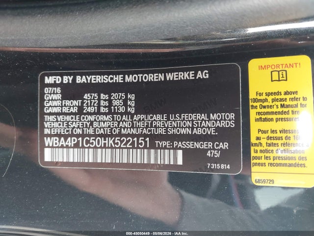 BMW 440I 2017 WBA4P1C50HK522151 Image 9
