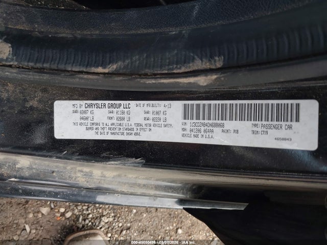 Продаж на аукціоні авто 2013 Dodge Avenger Se, vin: 1C3CDZAB4DN688068, номер лоту: 45050496