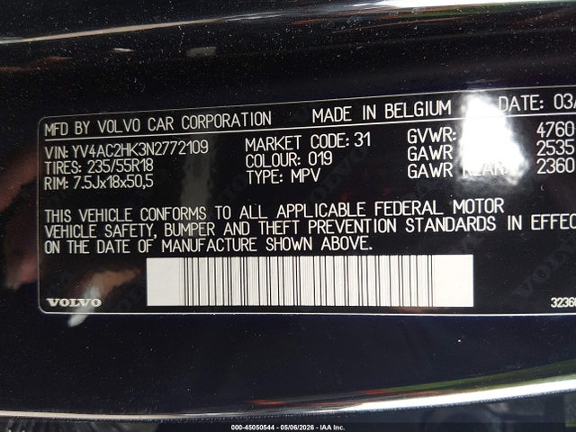 YV4AC2HK3N2772109 Volvo Xc40 T4 Momentum