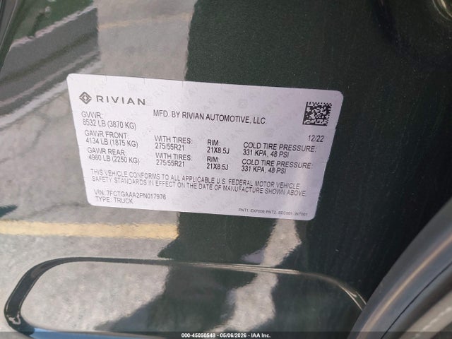 Rivian R1t Adventure Quad Motor Large Pack 2023 7FCTGAAA2PN017976 Image 9