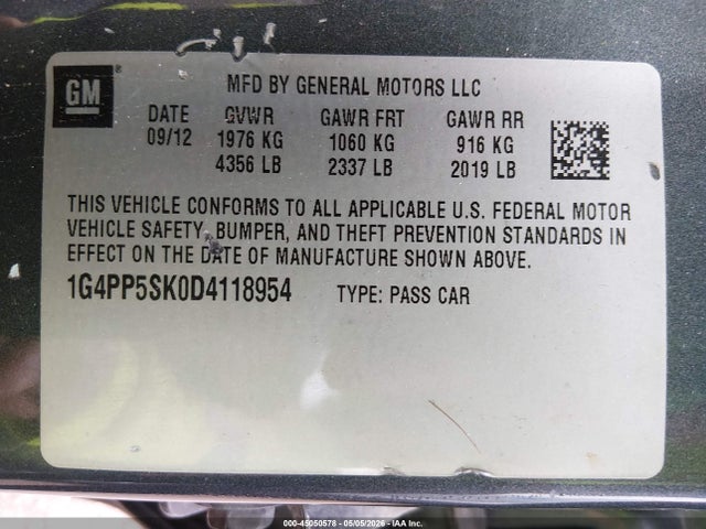 Продаж на аукціоні авто 2013 Buick Verano, vin: 1G4PP5SK0D4118954, номер лоту: 45050578