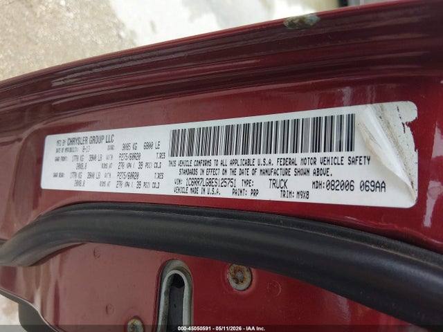 45050591 :رقم المزاد ، 1C6RR7LG8ES125751 vin ، 2014 Ram 1500 Big Horn مزاد بيع