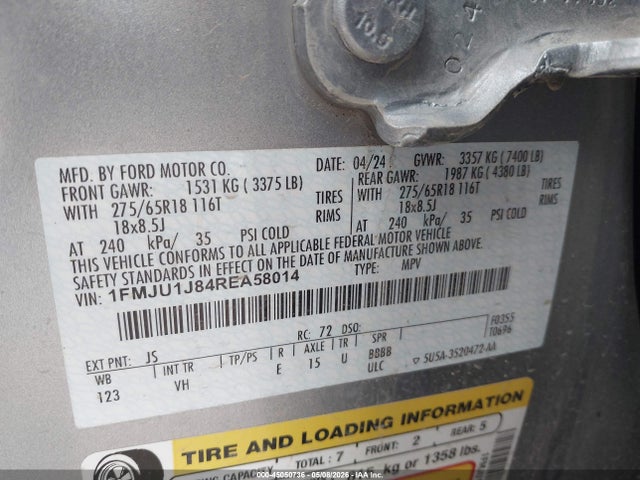 Ford Expedition Xlt 2024 1FMJU1J84REA58014 Image 9